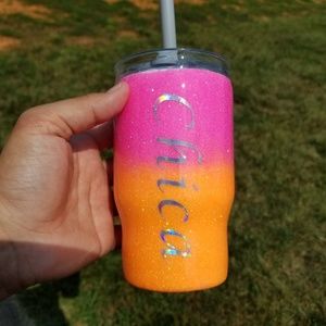 Custom hand glittered tumbler
